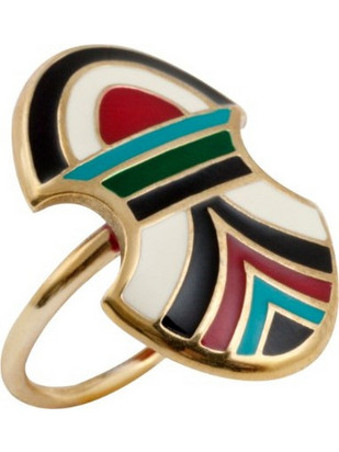 Maria Kaprili Aspis Γυναικείο Δαχτυλίδι Επιχρυσωμένο SMALL MULTI Art DECO