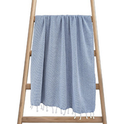 Lino Home Aureva Πετσέτα Παρεό Θαλάσσης Γαλάζια 90x180cm 2200001272