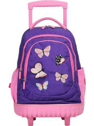 Lyc Sac Butterflies Σχολική Τσάντα Τρόλεϊ Δημοτικού Μωβ 03847