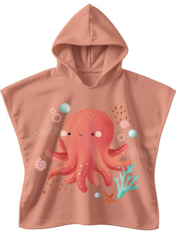 Sassi Octapus Παιδικό Πόντσο Θαλάσσης Σομόν x HT3734