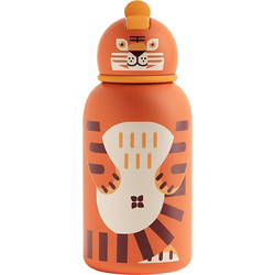 Waterdrop Tiger Παιδικό Παγούρι Ανοξείδωτο με Καλαμάκι Πορτοκαλί 400ml