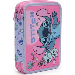 Gim Stitch Κασετίνα Γεμάτη με 2 Θήκες Ροζ 342-04100