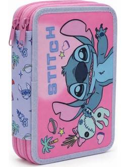 Gim Stitch Κασετίνα Γεμάτη με 2 Θήκες Ροζ 342-04100
