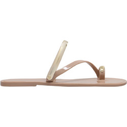 Nine West SEASHELL3 Δερμάτινα Γυναικεία Σανδάλια Μπεζ 11-110