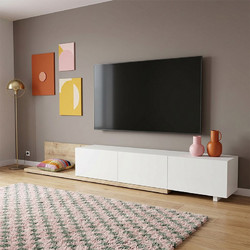 Megapap Έπιπλο Τηλεόρασης Μοριοσανίδα Άσπρο Μ260xΠ41.8xΥ33.5cm Enstey GP042-0249,4