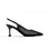 Seven Γόβες Slingback Δερμάτινες με Λεπτό Ψηλό Τακούνι & Στρας Μαύρες W47005524-9E0
