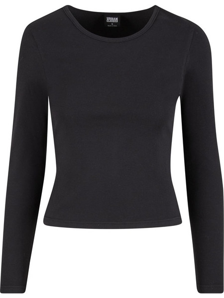 Urban Classics Γυναικείο Χειμερινό Crop Top Βαμβακερό Μαύρο TB7786-00007
