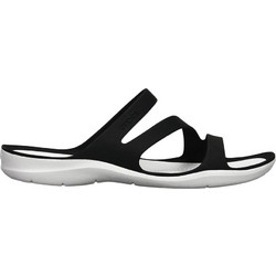 Crocs Swiftwater Γυναικείες Παντόφλες Καλοκαιρινές Ανατομικές Αντιολισθητικές Κολυμβητηρίου Μαύρες 203998-066