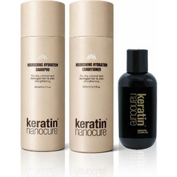 Keratin Nanocure Nourishing Hydration Σετ Θεραπείας Μαλλιών Σαμπουάν 500ml + Conditioner 500ml + Θερμοπροστατευτικό 150ml