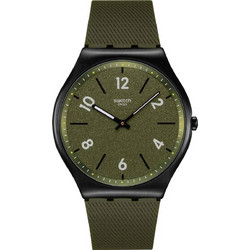 Swatch Hint of Pine Ανδρικό Ρολόι με Χακί Υφασμάτινο Λουράκι SS07B115