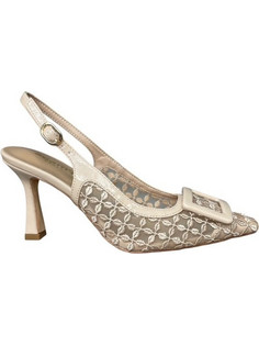 Adam's Γόβες Slingback Δερμάτινες με Λεπτό Ψηλό Τακούνι Nude 848-26005