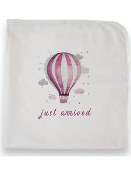 Bonjour Bebe Balloon Πάνα Αγκαλιάς Χασέ Λευκή Φούξια 75x75cm