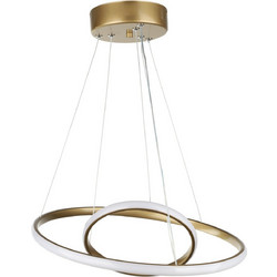 Heronia Lighting Cronos/2 Κρεμαστό Φωτιστικό Οροφής Μονόφωτο LED με Ρυθμιζόμενο Λευκό Φως Χρυσό Φ60x80cm 01-0445