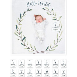 Lulujo Σεντόνι Φωτογράφισης για Μωρά Hello World Λευκό