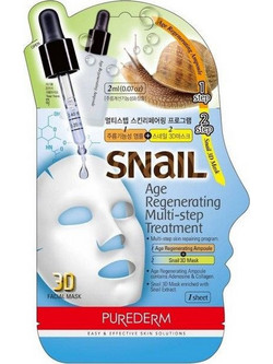 Purederm Age Regenerating Multi-Step Sheet Μάσκα Προσώπου για Αντιγήρανση με Εκχύλισμα Σαλιγκαριού 25gr
