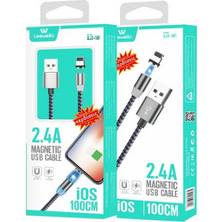 Leewello HJX-181 Magnetic Braided USB-A to Lightning Cable 1m Black
