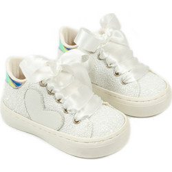 Babywalker Βαπτιστικά Sneakers για Κορίτσι Υφασμάτινα Ανατομικά Λευκά EXC5790