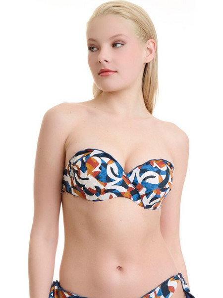 ERKA MARE Venezia Bikini Top Strapless με Ενίσχυση Εκρού Μπλε 26151