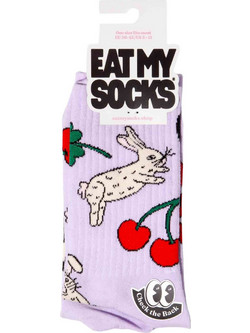 Eat My Socks Good Luck Ανδρικές Κάλτσες Ψηλές με Σχέδια Λιλά EMSSAFLATGDL