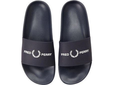 Fred Perry Branded Slides Ανδρικές Παντόφλες Καλοκαιρινές Navy Μπλε B2320-103