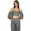 Moutaki Γυναικείο Καλοκαιρινό Crop Top Βαμβακερό Χακί 25.01.05