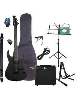 Spira Guitars S-400 Ultimate Bundle Ηλεκτρική Κιθάρα ST Style με Μαγνήτες HH & Ταστιέρα Ebony Satin Black