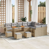 vidaXL Σετ Σαλόνι Κήπου Rattan 12τμχ Εκρού Γκρι 3361777