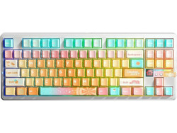 Aula F87 Pro V2 Ασύρματο Μηχανικό Gaming Πληκτρολόγιο TenKeyLess με Meteor Ice Cream Διακόπτες RGB Orange Soda