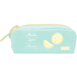 Street Big Zip Lemon Κασετίνα Βαρελάκι Γαλάζια 157531711