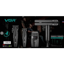 VGR T02114796 Σετ Πιστολάκι Μαλλιών + Ξυριστική + Κουρευτική Μηχανή