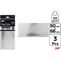 MP Μεταξόχαρτο Ασημί Μεταλλιζέ 50x66cm 3τμχ PN225-01