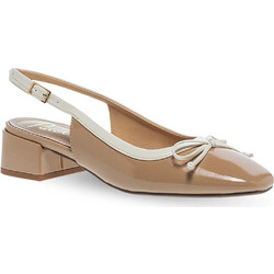 Parex Γόβες Slingback Λουστρίνι με Χοντρό Χαμηλό Τακούνι Μπεζ 10633014