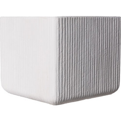 Supergreens Stripe XL Γλάστρα Τετράγωνη Πήλινη Λευκή 38cm D-5170-8