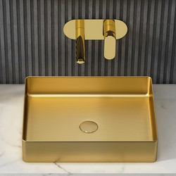 Ravenna Επικαθήμενος Νιπτήρας Μπάνιου Inox 48x37x10cm Χρυσός