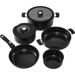 Resto Kitchenware Σετ Μαγειρικά Σκεύη Αλουμινίου με Αντικολλητική Κεραμική Επίστρωση 8τμχ RE95800