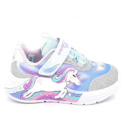 Skechers Unicorn Chaser Παιδικά Sneakers με Φωτάκια Γαλάζια Ροζ Ασημί 302298N-SMLT