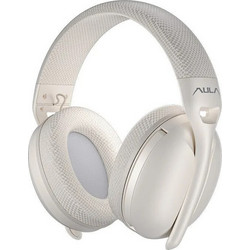 Aula S6 Ενσύρματα & Ασύρματα Bluetooth Ακουστικά Over Ear με Noise Cancelling Λευκά