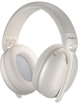 Aula S6 Ενσύρματα & Ασύρματα Bluetooth Ακουστικά Over Ear με Noise Cancelling Λευκά