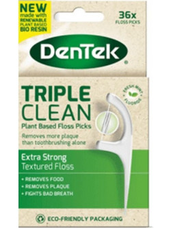 DenTek Triple Clean Οδοντικό Νήμα με Λαβή 36τμχ