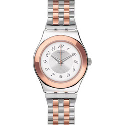 Swatch Midimix Γυναικείο Ρολόι με Ασημί Ροζ Χρυσό Μεταλλικό Μπρασελέ YLS454GC