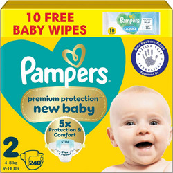 Pampers Premium Protection New Baby Monthly Pack Πάνες No2 4-8kg 240τμχ