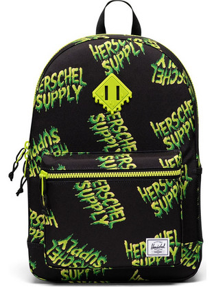 Herschel Heritage Slime Σχολική Τσάντα Πλάτης Δημοτικού Μαύρη Lime 11576-07782