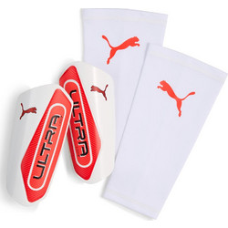 Puma Ultra Light Επικαλαμίδες Ποδοσφαίρου Ενηλίκων Λευκές Πορτοκαλί 030989-11
