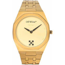 Off White Ανδρικό Ρολόι με Χρυσό Μεταλλικό Μπρασελέ OW1G018M0035