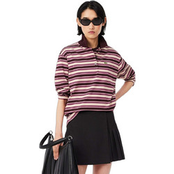 Lacoste Γυναικεία Μπλούζα Polo Μακρυμάνικη Ροζ 3DF3003