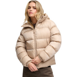 Superdry Γυναικείο Μπουφάν Χειμωνιάτικο Puffer Κοντό Μπεζ W5012187A-M1E