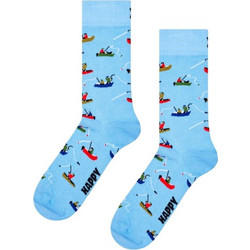 Happy Socks Fishing Boat Ανδρικές Κάλτσες Ψηλές με Σχέδια Γαλάζιες P006554