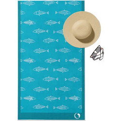Borea Fishes Πετσέτα Θαλάσσης Μπλε 90x180cm 041514125261