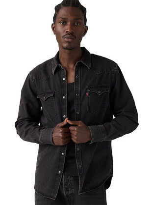 Levi's Ανδρικό Πουκάμισο Τζιν Μακρυμάνικο Κανονική Γραμμή Μαύρο 85744-0127