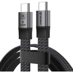 Techsuit Braided USB-C to USB-C 240W 1m Black 5949419373129